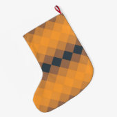 黄色、幾何学的、活気のある、抽象芸術トレンディーパターン ラージクリスマスストッキング (裏面 (吊り時))