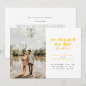 黄色 延期したけど待てなかった 案内状 (正面/裏面)