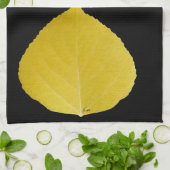 黄色《植物》アスペンリーフ#5 キッチンタオル (折り畳み)