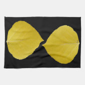 黄色《植物》アスペンリーフ#5 キッチンタオル (横)