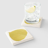 黄色《植物》アスペンリーフ#5 ストーンコースター (横)