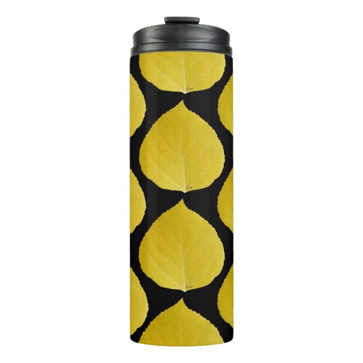 黄色《植物》アスペンリーフ#5 タンブラー (正面)