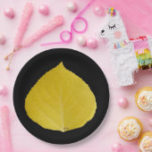 黄色《植物》アスペンリーフ#5 ペーパープレート (パーティー)