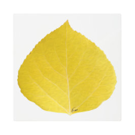 黄色《植物》アスペンリーフ#5 メタルプリント