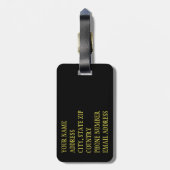 黄色《植物》アスペンリーフ#5 ラゲッジタグ (裏面縦)