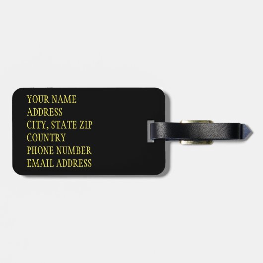 黄色《植物》アスペンリーフ#5 ラゲッジタグ (裏面横)