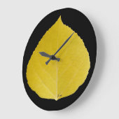 黄色《植物》アスペンリーフ#5 ラージ壁時計 (傾斜)