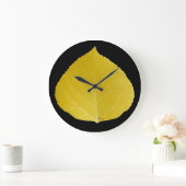 黄色《植物》アスペンリーフ#5 ラージ壁時計 (ホーム)