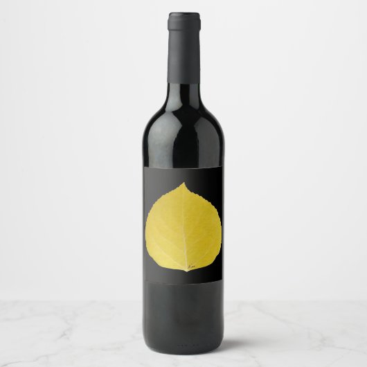 黄色《植物》アスペンリーフ#5 ワインラベル (正面)