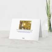 黄色《植物》アスペン葉付き秋樹及び日が差すこと カード (裏面)