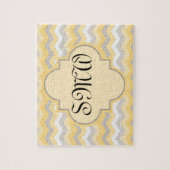 黄色/灰色のシボロン（ジグザグ） ジグソーパズル (縦)