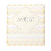 黄色/灰色のシボロン（ジグザグ） ノートパッド (正面)