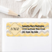 黄色/灰色のシボロン（ジグザグ） ラベル (インサイチュ)