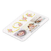 黄色、灰色の愛、ピンクのバラのバレンタインデー マグネット (左側)