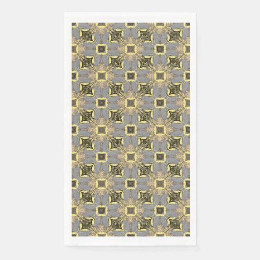 黄色、灰色、および黒の花のパターン (正面)