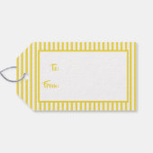 黄色/白のシンプルすべての行事ストライプパターン ギフトタグ (裏面横)