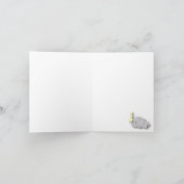 黄色、白灰色の象の赤ちゃんシャワーありがとう サンキューカード (内部)