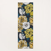 黄色、白色、および二色のバラ(青葉色) ヨガマット (裏面)