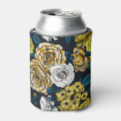 黄色、白色、および二色のバラ(青葉色) 缶クーラー (缶正面)