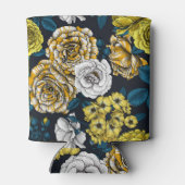 黄色、白色、および二色のバラ(青葉色) 缶クーラー (裏面)