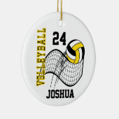 黄色、白黒バレーボール セラミックオーナメント (右)