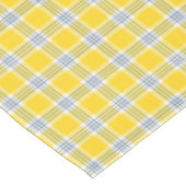 黄色、白、および海軍のバッファローのプレイド テーブルクロス (アングル)