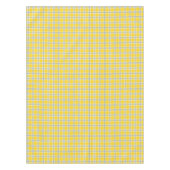 黄色、白、および海軍のバッファローのプレイド テーブルクロス (正面)