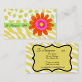 黄色、白、オレンジと緑のゼブラとチータスキン 名刺 (正面/裏面)