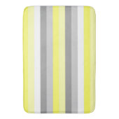 黄色、白、グレーのストライプバスマット バスマット (正面縦)