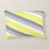 黄色、白、グレーのストライプ各オプション アクセントクッション (正面)