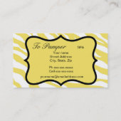 黄色、白、ピンクと緑のゼブラとチータスキン 名刺 (裏面)