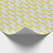 黄色 白 灰色 花柄 ラッピングペーパー (角)