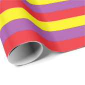 黄色、紫色および赤のストライプ ラッピングペーパー (ロールコーナー)