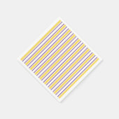 黄色、紫、白のキャンディストライプー スタンダードカクテルナプキン (角)