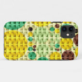 黄色、緑の水玉模様のシームレスなテクスチャ Case-Mate iPhoneケース (裏面(横))