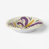 黄色、緑の紫の（紋章の）フラ・ダ・リの羽 ペーパーボウル (傾斜あり)