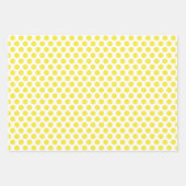 黄色、緑、グレーの水玉模様 ラッピングペーパーシート (正面2)