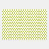 黄色、緑、グレーの水玉模様 ラッピングペーパーシート (正面)