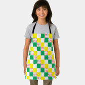 黄色、緑、白、赤の水玉模様 エプロン (インサイチュ)