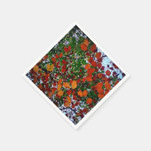 黄色、緑、茶色の離れ色 スタンダードカクテルナプキン (角)