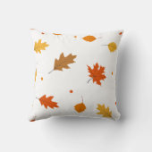 黄色、茶色、オレンジ色のメープル葉 クッション (裏面)