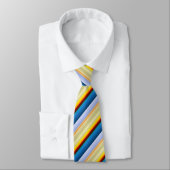 黄色、茶色、金色、青いタイストライプのプ ネクタイ (タイ)