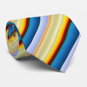 黄色、茶色、金色、青いタイストライプのプ ネクタイ (ロール)