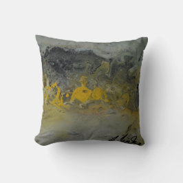 黄色-装飾用クッションの抽象的な景色 クッション