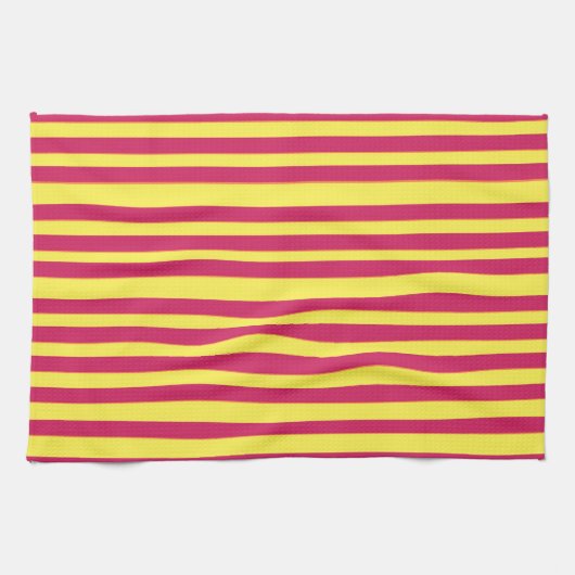 黄色、赤い春ムードラインキッチンタオル キッチンタオル (横)