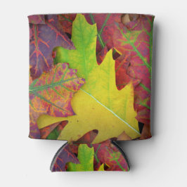 黄色、赤、オレンジ、紫の紅葉 缶クーラー