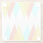 黄色、赤、カデットの青い三角形 ガラスコースター (裏面)