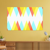 黄色、赤、カデットの青い三角形 キャンバスプリント (インサイチュ (リビング))