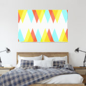 黄色、赤、カデットの青い三角形 キャンバスプリント (インサイチュ (寝室))