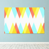 黄色、赤、カデットの青い三角形 キャンバスプリント (インサイチュ (ウッドフロア))